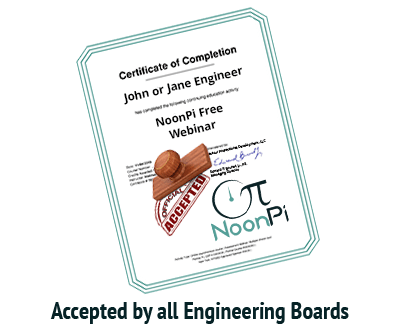 NoonPi credits are accepted by all state boards NoonPi credits are accepted by all state engineering boards